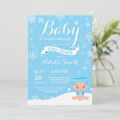 Invitation Bébé il fait froid dehors Shower pour bébé garçon (Debout devant)