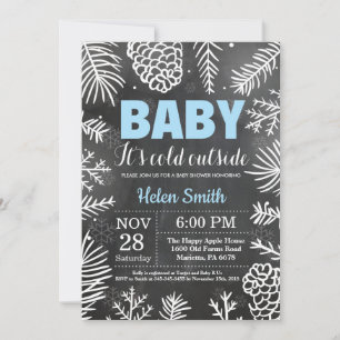 Invitation Bébé il fait froid dehors Shower pour garçon en hi