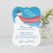 Invitation Bébé Il fait froid dehors Snowman fête de Noël (Debout devant)