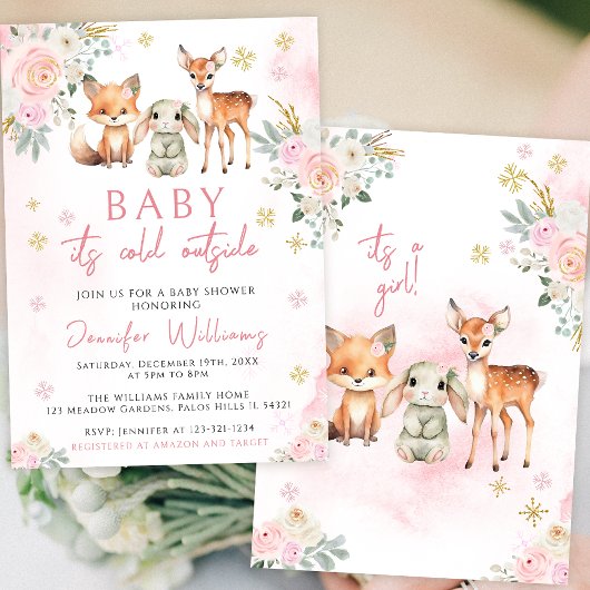 Invitation Bébé il fait froid en dehors de la douche d'hiver