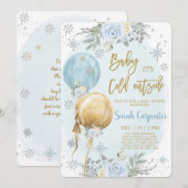 Invitation Bébé il fait froid en dehors de l'hiver Noël bébé  (Devant / Derrière)