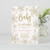 Invitation Bébé il fait froid en dehors de l'hiver Noël bébé (Debout devant)