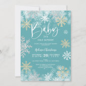 Invitation Bébé il fait froid en dehors de l'or blanc argent (Devant)