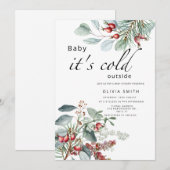 Invitation Bébé il fait froid en dehors du baby shower d'hive (Devant / Derrière)