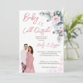 Invitation Bébé il fait froid en dehors du baby shower d'hive (Debout devant)