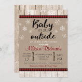 Invitation Bébé il fait froid en dehors du baby shower neutre (Devant / Derrière)