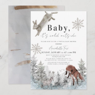 Invitation Bébé Il fait froid hors des animaux Baby shower vi