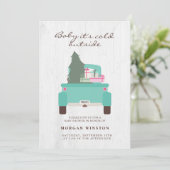 Invitation Bébé Il fait froid hors du Baby shower de campagne (Debout devant)