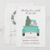Invitation Bébé Il fait froid hors du Baby shower de campagne (Devant / Derrière)