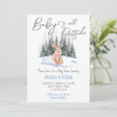 Invitation Bébé Il fait froid Hors du baby shower de lapin d' (Debout devant)