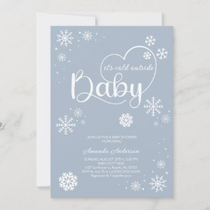 Invitation Bébé il fait froid Shower Minimaliste Garçon