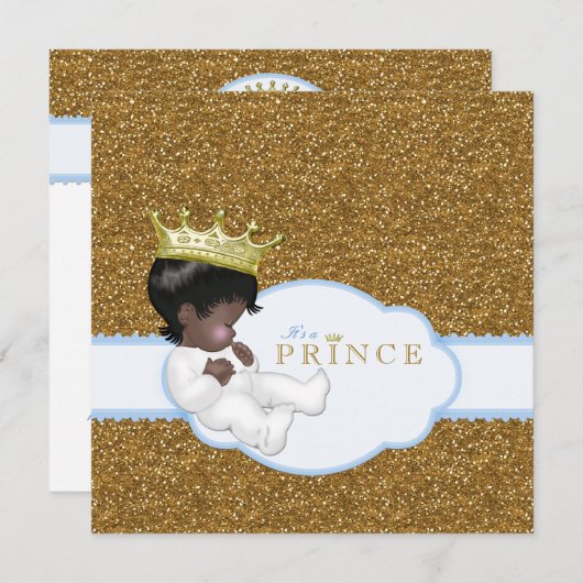 Invitation Bébé indien douche garçon (Devant / Derrière)