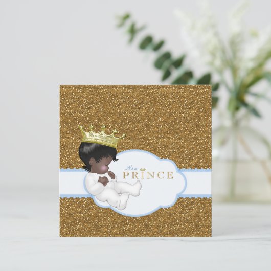 Invitation Bébé indien douche garçon (Debout devant)