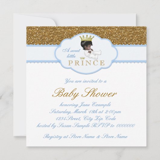 Invitation Bébé indien douche garçon (Dos)