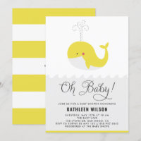 Bébé jaune mignon baleine Oh Baby shower bébé