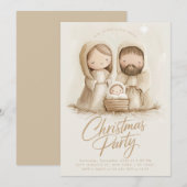 Invitation Bébé Jésus Marie Joseph Noël religieux (Devant / Derrière)