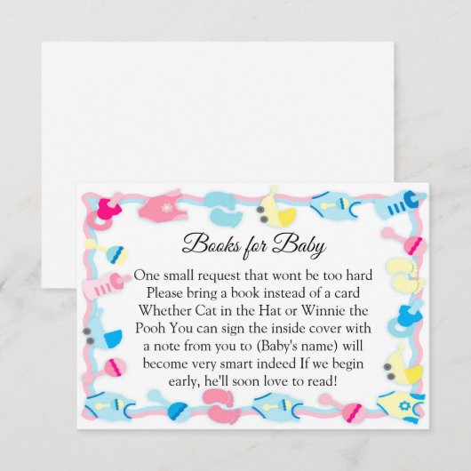 Invitation Bébé Jouets Baby showers Livres Pour Bébé (Devant / Derrière)