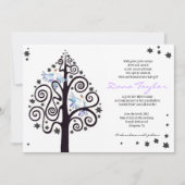 Invitation Bébé juif d'arbre d'étoile appelant l'hébreu (Devant)