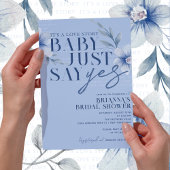 Invitation Bébé juste dire oui Fête des mariées florale bleu