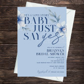 Invitation Bébé juste dire oui Fête des mariées florale bleu