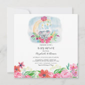 Invitation Bébé Koala Aquarelle Avec Lune (Devant)