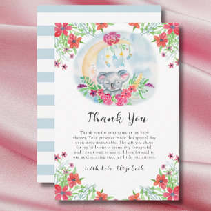 Invitation Bébé Koala Aquarelle Avec Lune