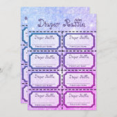 Invitation Bébé Lait-Déchets Violet, Rose (Devant / Derrière)