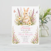 Invitation Bébé Lapin Baby Shower (Debout devant)