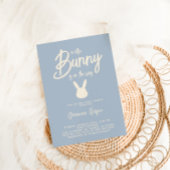 Invitation Bébé lapin garçon douche mignonne bleu clair