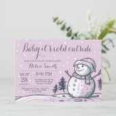 Invitation Bébé, le froid à l'extérieur du Baby shower des ne (Debout devant)