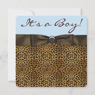 Invitation Bébé léopard garçon Shower