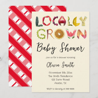Invitation Bébé local | Baby shower du marché agricole