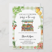 Invitation Bébé Local en Route – Thème Rustique de Ferme (Devant)