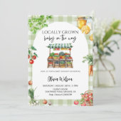 Invitation Bébé Local en Route – Thème Rustique de Ferme (Debout devant)