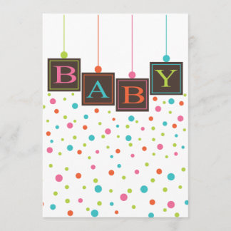 Invitation BÉBÉ lumineux Blocs de couleurs Baby shower neutre