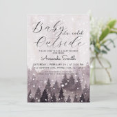 Invitation Bébé magique C'est froid dehors Baby shower fille (Debout devant)