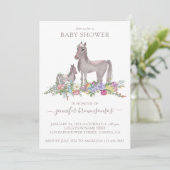 Invitation Bébé Maman Cheval Floral (Debout devant)