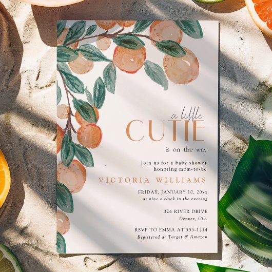 Invitation Bébé Mandarin Little Cutie Shower