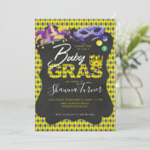 Invitation Bébé Mardi Gras Shower (Debout devant)
