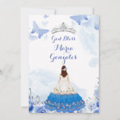 Invitation Bébé mexicain Bleu papillon Quinceanera Anniversai (Dos)