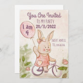 Invitation Bébé mignon (Devant / Derrière)