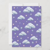 Invitation Bébé mignon 1er anniversaire bébé garçon pourpre (Dos)