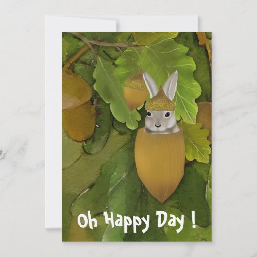 Invitation Bébé mignon Acorn | Arbre à maïs (Dos)