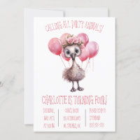 Bébé mignon autruche avec ballons fête d'anniversa