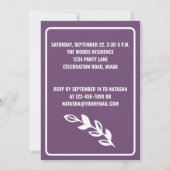 Invitation Bébé mignon blanc et rose Anniversaire (Dos)