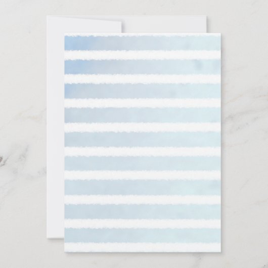 Invitation Bébé mignon Bleu Baleine Baby shower rayé (Dos)