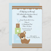 Invitation Bébé mignon Blocage Baby shower (Devant / Derrière)