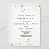 Invitation Bébé mignon Bottes Ou Bows Révéler Le Sexe (Dos)