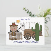 Invitation Bébé mignon Boy & Horse Pony Custom Western (Debout devant)