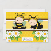 Invitation Bébé mignon Bumble Bee Honey Bee 1er Anniversaire  (Dos)